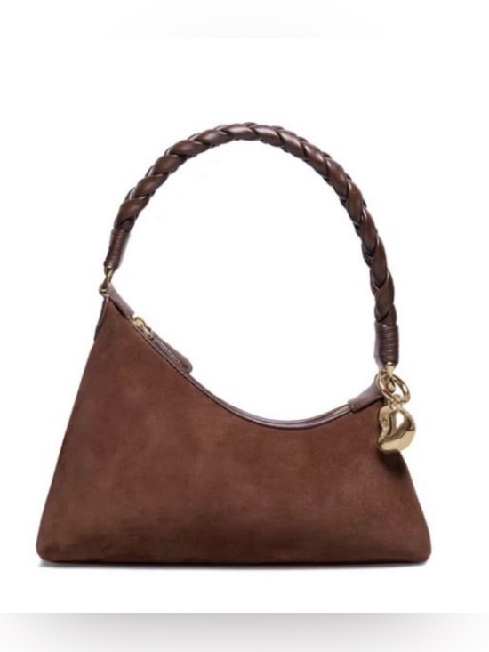 Aupen Handbags - AUPEN NIRVANA SUEDE CHOCOLATE Calfskin Leather Lamb Suede Gold-Tone Metal